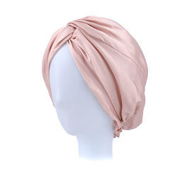 Turbante de seda para dormir en rosa empolvado LENA # SS3
